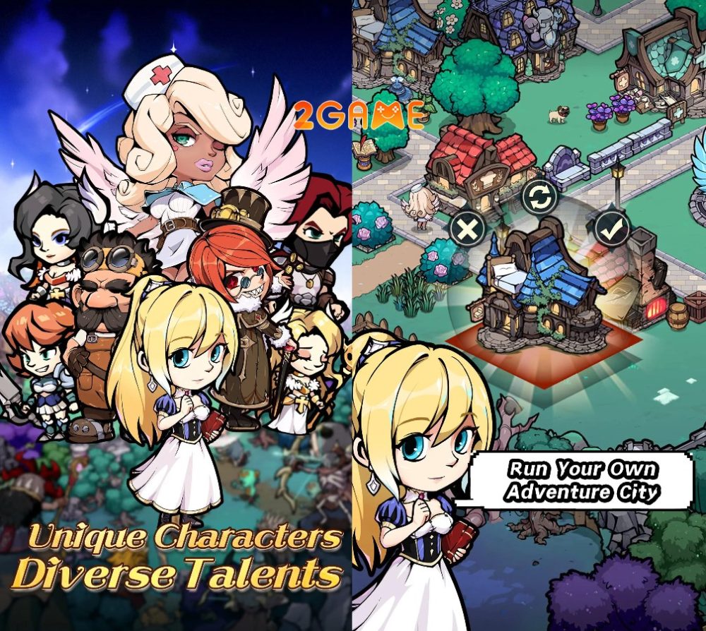 Xây dựng thành phố thám hiểm trong game Adventure City Idle RPG