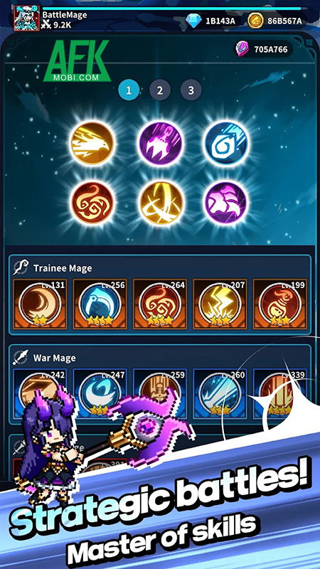 Từ cô nàng pháp sư tập sư trở thành một pháp sư vĩ đại trong Battlemage Idle 1