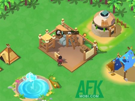 Xây dựng khu trú ẩn trên lưng một con cá voi khổng lồ trong Blue Whale Ark: Idle Survival afkmobi bluewhaleark 1jpg