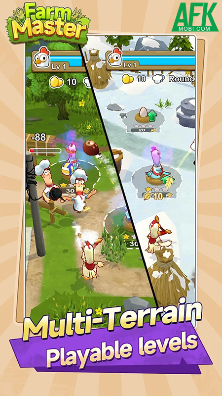 Bảo vệ ổ trứng gà trước bọn đầu bếp trong game Cluck Tower 1