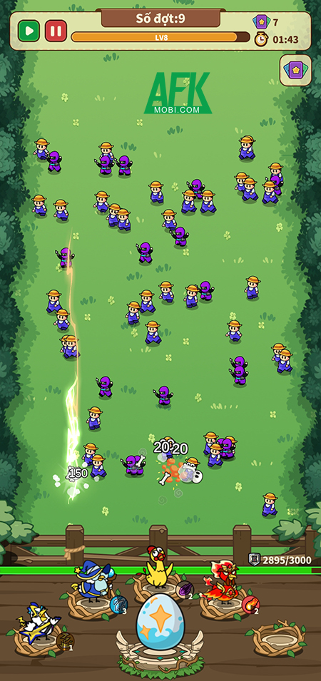 Egg Defense giao game thủ nhiệm vụ bảo vệ quả trứng trước bọn nông dân 2