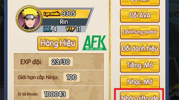 Tổng hợp gift code game Đại Chiến Lục Đạo – Học Viện Nhẫn Thuật mới nhất trong tháng afkmobi giftcodedaichiennhangia 1jpg