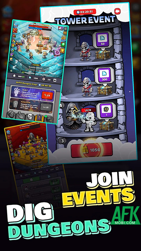 Sử dụng bọn quỷ và khô lâu tay sai để đào mỏ trong game Idle Hell Miner: Necro Merge 4 Sử dụng bọn quỷ và khô lâu tay sai để đào mỏ trong game Idle Hell Miner: Necro Merge 4