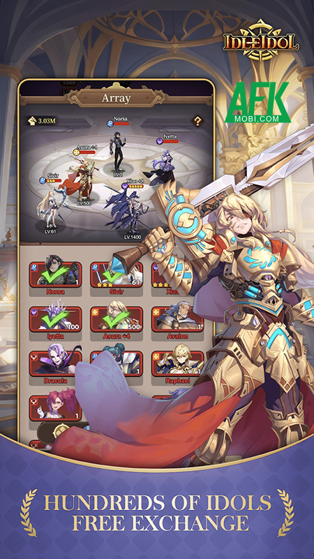 Idle Idol game idle chiến thuật cho người chơi xây dựng đội hình với các nữ thần xinh đẹp 3