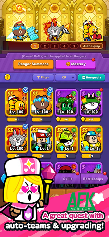 Cùng các nhân vật trong LINE bảo vệ thế giới tại game nhàn rỗi LINE Idle Rangers 0 Cùng các nhân vật trong LINE bảo vệ thế giới tại game nhàn rỗi LINE Idle Rangers 0