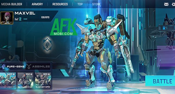 Điều khiển robot và bước vào các trận chiến trực tuyến 6v6 trong Mechachain: War Robot Shooter afkmobi mechachain 1