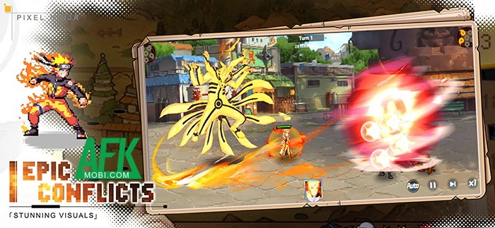 Ninja Pixel Strike game đấu tướng chiến thuật kết hợp giữa chủ đề Naruto và lối đồ họa pixel 2