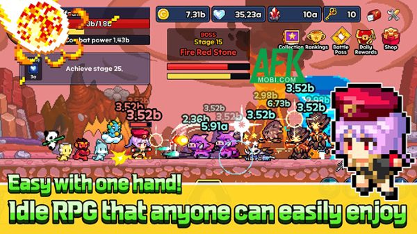 Pixel Dragon Knights: Idle RPG game nhàn rỗi với phong cách đồ họa pixel ngộ nghĩnh afkmobi pixeldragonknights 1jpg