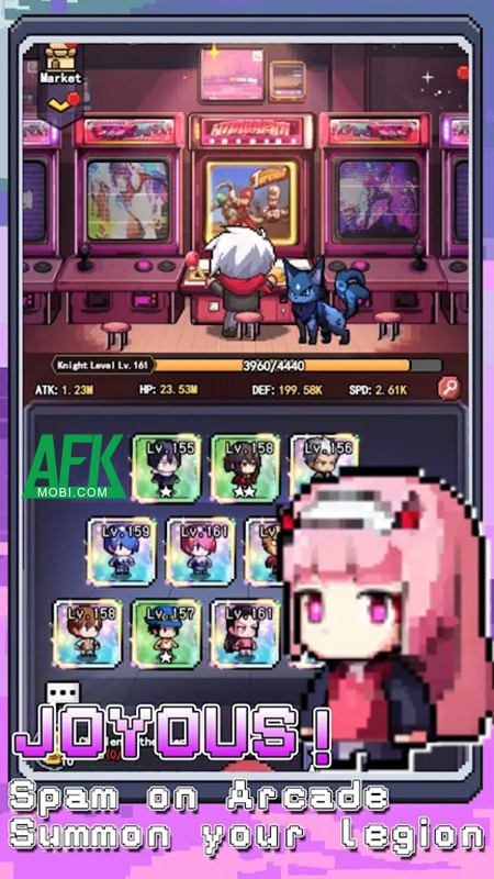 Tập hợp quân đoàn anh hùng của bạn bằng máy arcade trong Pixelite Legion Crush 0