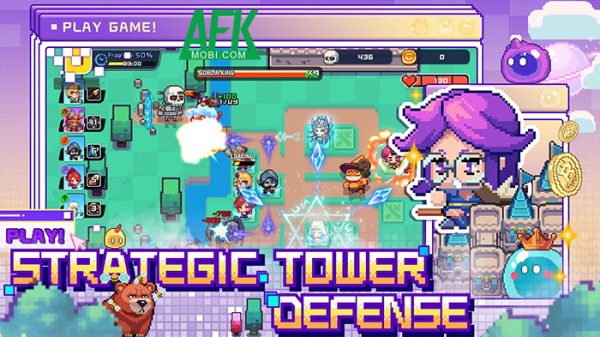 Pixel Party: Tower Defense mang đến sự kết hợp giữa phòng thủ tháp, roguelike và thẻ bài afkmobi pixelparty 1jpg