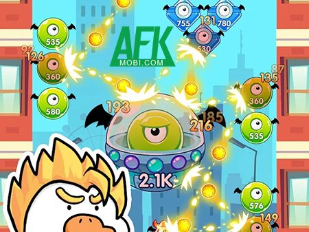 Cùng các chú vịt phòng thủ trước người ngoài hành tinh trong game Rolling Egg afkmobi rollingegg 1jpg