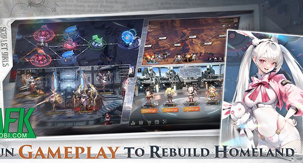 Dẫn dắt các nữ chiến binh chibi chiến đấu chống lại những sinh vật máy móc trong Scarlet Girls afkmobi scarletgirls 1 1jpg