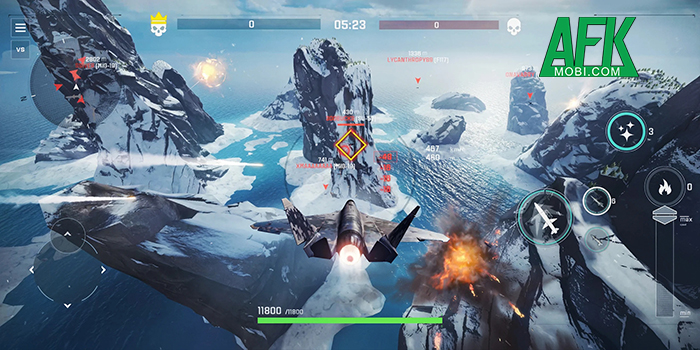 Điều khiển chiến cơ tham gia vào các trận không chiến trong Sky Combat 2: Air Combat PvP 1 Điều khiển chiến cơ tham gia vào các trận không chiến trong Sky Combat 2: Air Combat PvP 1