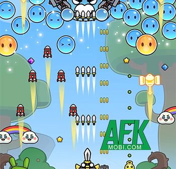 Chống lại các đợt quái vật chất nhờn rơi từ trên trời xuống trong Slime Clash: Roguelike Shooting afkmobi slimeclash 1jpg