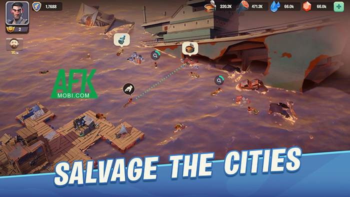 Xây dựng thị trấn trong một thế giới hậu tận thế toàn là nước tại game Water World Survival 0 Xây dựng thị trấn trong một thế giới hậu tận thế toàn là nước tại game Water World Survival 0