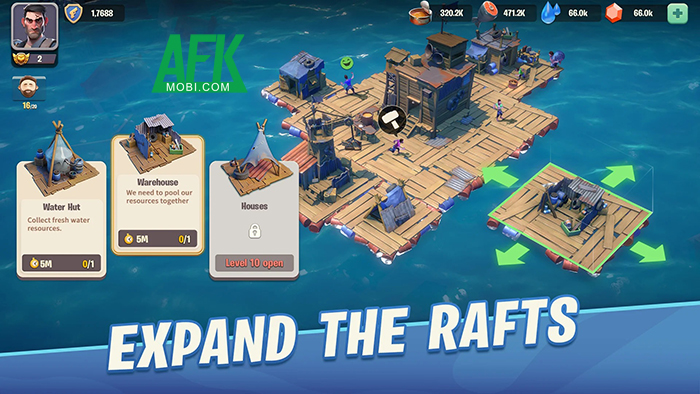 Xây dựng thị trấn trong một thế giới hậu tận thế toàn là nước tại game Water World Survival 1 Xây dựng thị trấn trong một thế giới hậu tận thế toàn là nước tại game Water World Survival 1