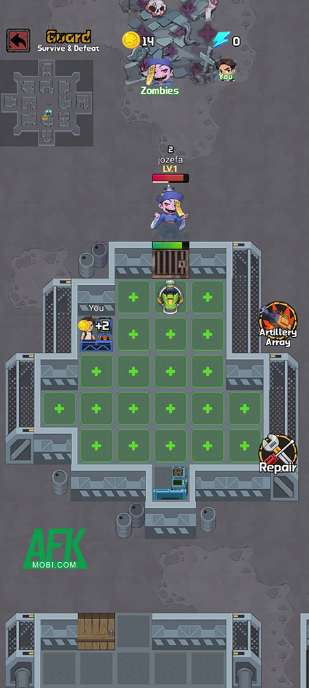 Các người chơi sẽ được chia làm hai phe đối đấu với nhau trong Zombie Defense: Survival War 1 Các người chơi sẽ được chia làm hai phe đối đấu với nhau trong Zombie Defense: Survival War 1