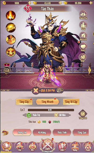 Có trăm nghìn cách để phát triển sức mạnh Võ Tướng ở game Chân Vương 3Q 5