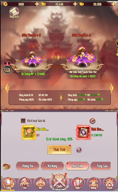 Có trăm nghìn cách để phát triển sức mạnh Võ Tướng ở game Chân Vương 3Q 9