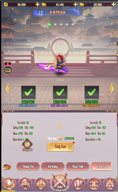 Có trăm nghìn cách để phát triển sức mạnh Võ Tướng ở game Chân Vương 3Q 10