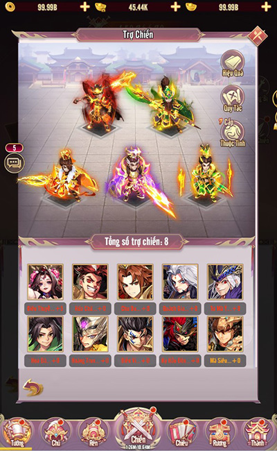 Có trăm nghìn cách để phát triển sức mạnh Võ Tướng ở game Chân Vương 3Q 4