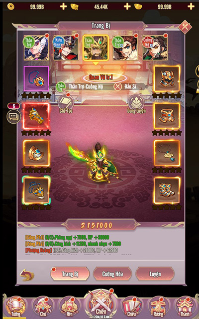 Có trăm nghìn cách để phát triển sức mạnh Võ Tướng ở game Chân Vương 3Q 2