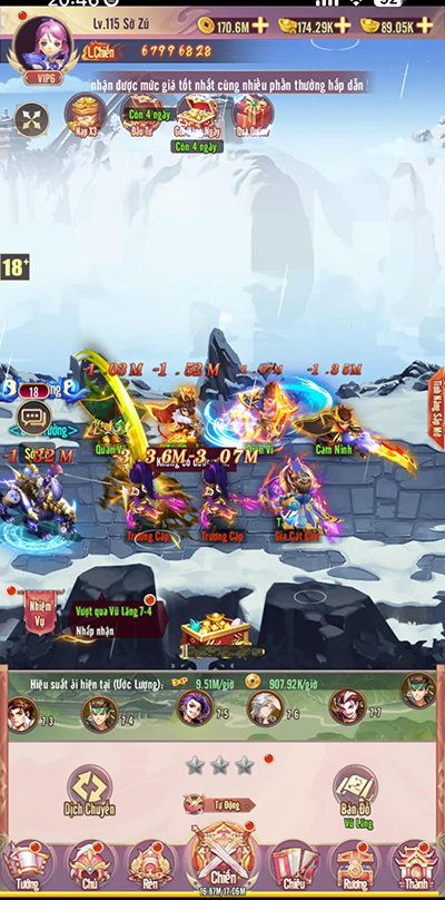 Soi sức mạnh phe Lưu Thục trong game Chân Vương 3Q Mobile 0