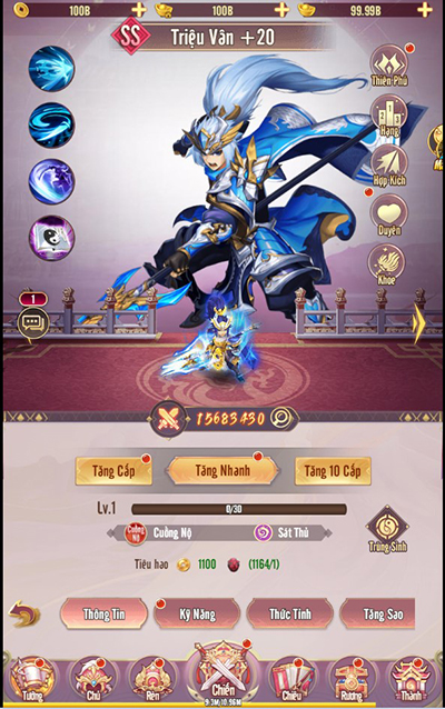 Soi sức mạnh phe Lưu Thục trong game Chân Vương 3Q Mobile 6
