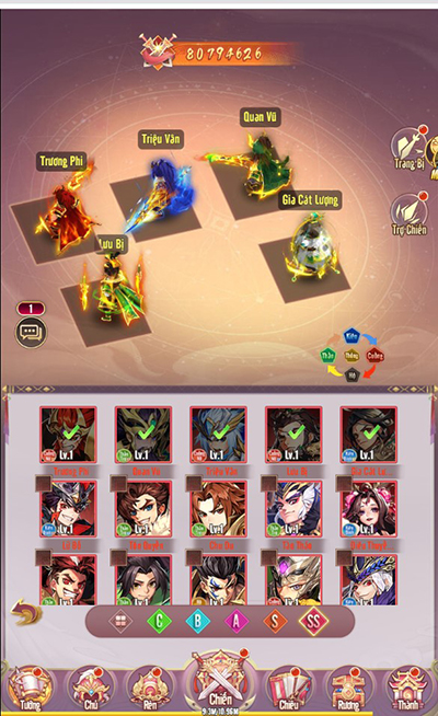 Soi sức mạnh phe Lưu Thục trong game Chân Vương 3Q Mobile 9