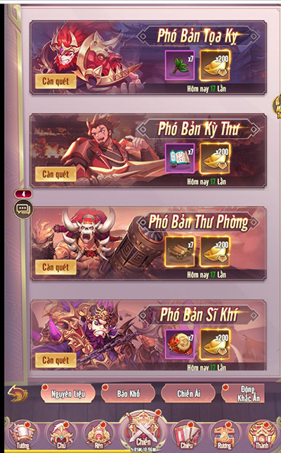 Chân Vương 3Q cho người chơi thoả sức chế đồ, triệu hồi Võ Tướng không giới hạn 9