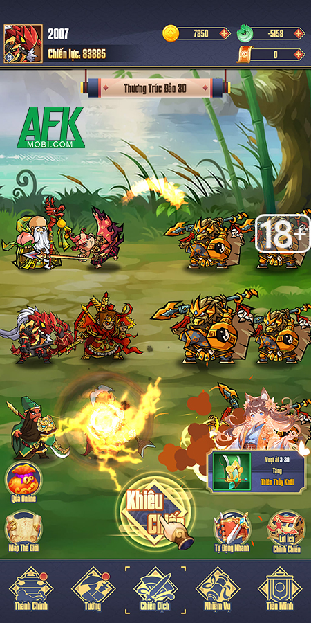 Thiên Đình Ta Vô Địch có nhịp độ chơi nhanh, dân cày dư sức đua Top 0