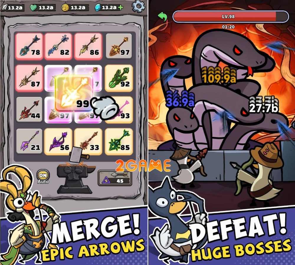 Archer Quack – Đồng hành cùng Biệt Đội Vịt giải cứu thế giới archer quack 2