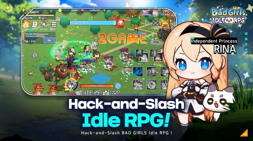 Bad Girls IDLE RPG – Phiêu lưu cùng cô nàng quậy phá và trở thành công chúa mạnh nhất thế giới bad girls idle rpg 1