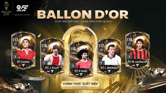 FC Online tung dòng thẻ Ballon d’Or tôn vinh dàn huyền thoại bóng đá thế giới- Ảnh 1. FC Online tung dòng thẻ Ballon d’Or tôn vinh dàn huyền thoại bóng đá thế giới- Ảnh 1.