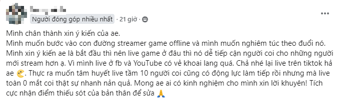 Tâm huyết muốn theo đuổi sự nghiệp streamer, nam game thủ Tâm huyết muốn theo đuổi sự nghiệp streamer, nam game thủ