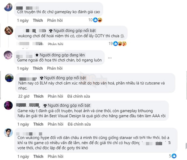 Game thu Viet chi ra nhung ly do khien Black Myth Wukong kho dat giai Game of The Year 3 Game thủ Việt chỉ ra những lý do khiến Black Myth Wukong khó đạt giải Game of The Year