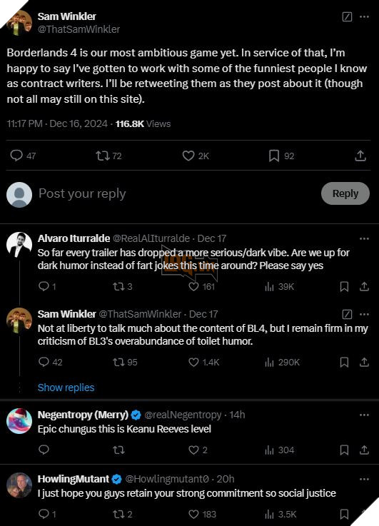 Borderlands 4 Duoc Cho La Se Khong Hai Huoc Nhu Phien Ban Tien Nhiem Borderlands 4 Được Cho Là Sẽ Không Hài Hước Như Phiên Bản Tiền Nhiệm