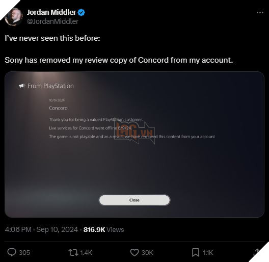 Nguoi Dung Sony Bat Ngo Phat HIen Concord Dang Bi Go Bo Khoi Tai Khoan Cua Minh 2 Người Dùng Sony Bất Ngờ Phát HIện Concord Đang Bị Gỡ Bỏ Khỏi Tài Khoản Của Mình 2