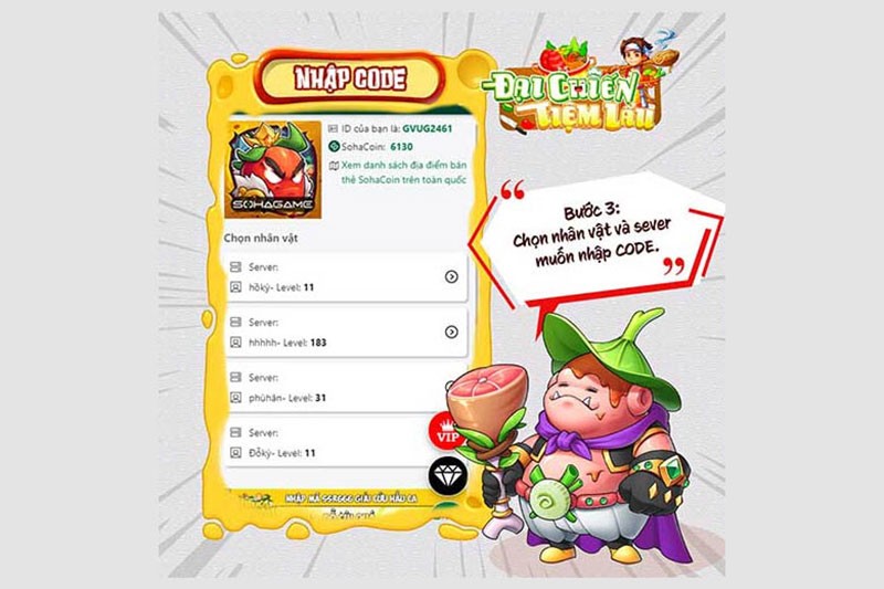 Code game Đại Chiến Tiệm Lẩu mới nhất tháng 7/2024, hướng dẫn cách nhập chi tiết Code game Đại Chiến Tiệm Lẩu mới nhất tháng 7/2024, hướng dẫn cách nhập chi tiết