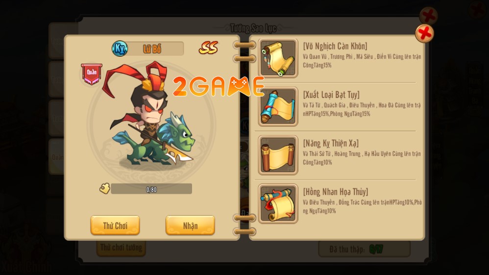 Lữ Bố vẫn là cái tên được ưu chuộng trong đội hình Quần 3Q Tiểu Tam Quốc