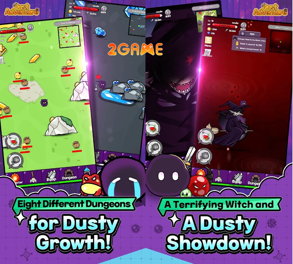 Dust Adventure Idle RPG – Hành trình phiêu lưu kịch tính để chạy trốn khỏi mù phù thủy độc ác dust adventure idle rpg 3