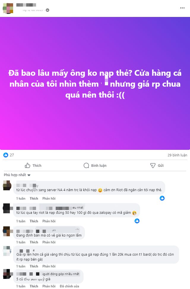 Nhiều game thủ cũng không còn nạp thẻ nhiều như trước Nhiều game thủ cũng không còn nạp thẻ nhiều như trước