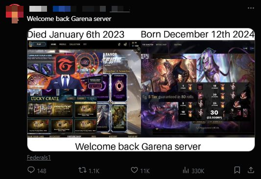 Game thủ nước ngoài nhận ra sự giống nhau giữa Riot hiện tại với Garena năm xưa Game thủ nước ngoài nhận ra sự giống nhau giữa Riot hiện tại với Garena năm xưa