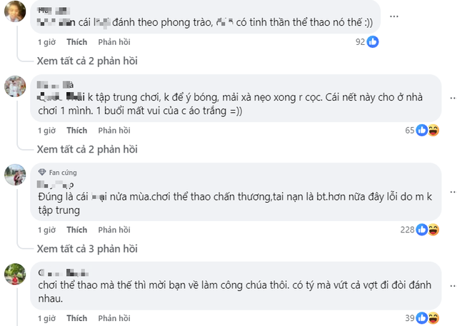 Lộn xộn trên sân pickleball, cô gái bị bóng trúng mặt, giận dỗi