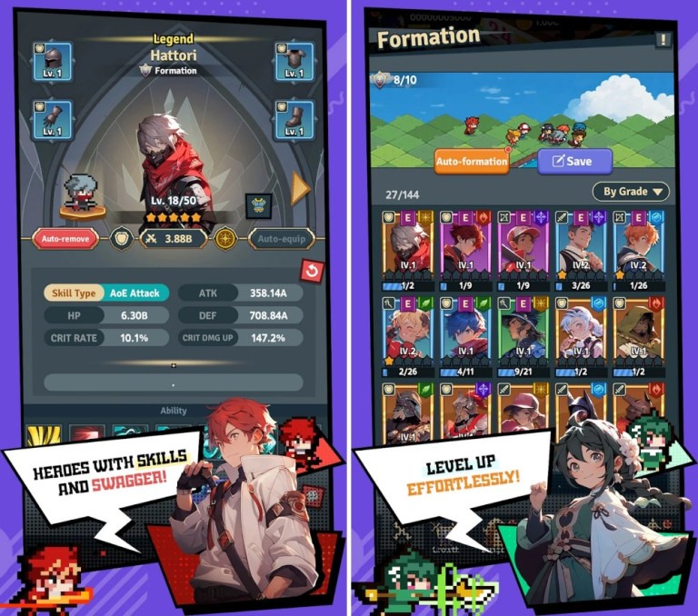 Rumble Squad: Trải nghiệm Idle RPG độc đáo với đồ họa pixel và lối chơi hấp dẫn enktec1