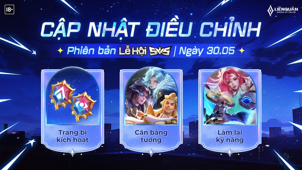 Liên Quân Mobile: Điều chỉnh cân bằng phiên bản Lễ Hội 5V5 ngày 30.05.2024 gg 1