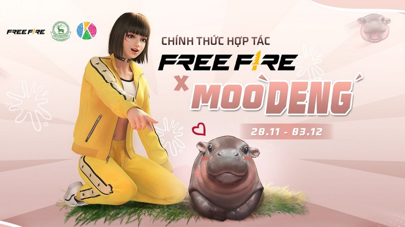 hcaymq5 Garena Free Fire là trò chơi trực tuyến đầu tiên hợp tác với chú hà mã nổi tiếng "Moo Deng" hcaymq5