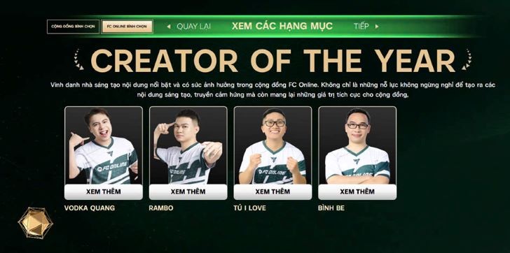 FC Online Year-End Gala 2024: Ai sẽ trở thành Creator of the Year năm nay? FC Online Year-End Gala 2024: Ai sẽ trở thành Creator of the Year năm nay?