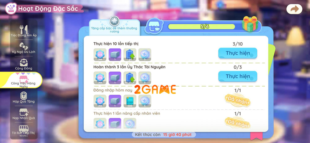 Hoạt động đặc sắc của game Hello Café VNG