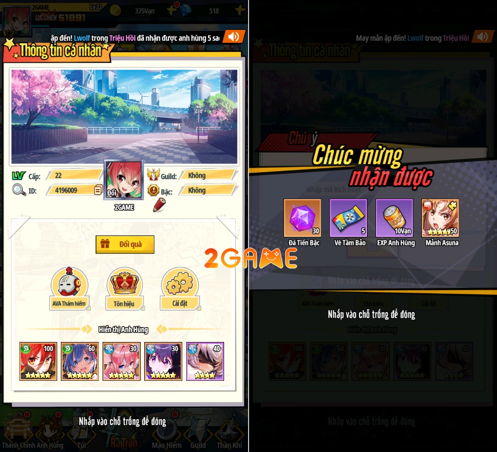 hoc-vien-huyen-thoai-2 game Idle RPG với chủ đề đại chiến anime/manga Học Viện Huyền Thoại